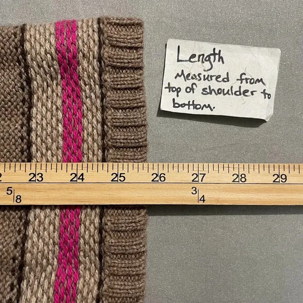 Old Navy Y2K Sweater Size Medium Striped Short Sleeve Lambswool Button Cardigan - Image 10