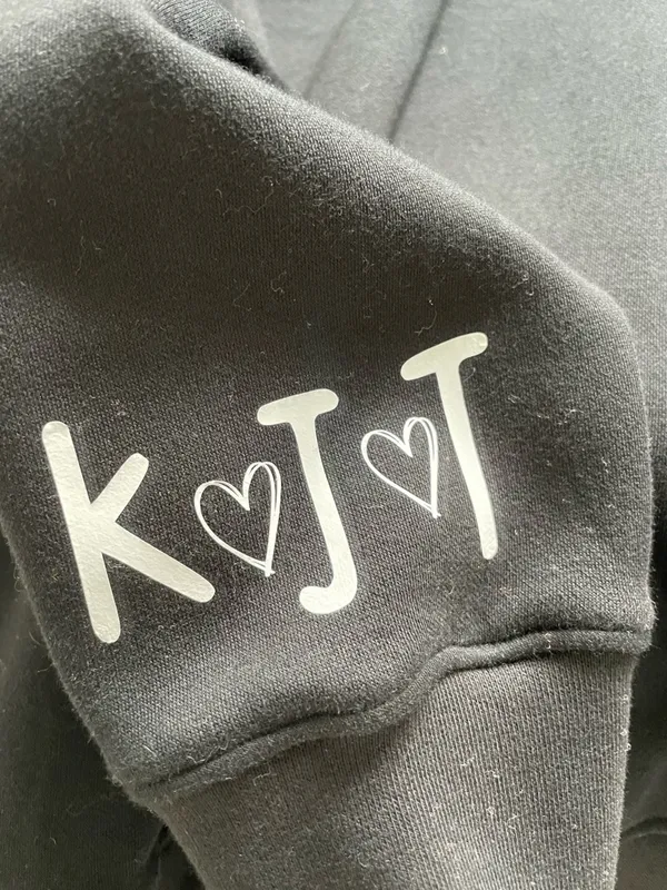 Homemade Black "Cool Cousins Club" Crewneck Sweatshirt with Initials on Sleeve - Image 5