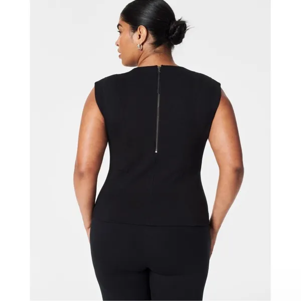 NWT SPANX The Perfect‎ Ponte V-Neck Seamed Top small - Image 3