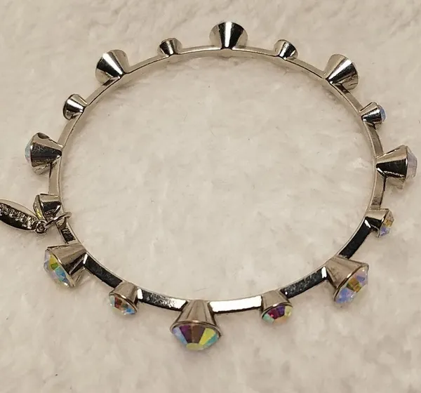 Natasha Silver Rhinestone Bracelet Silver - Image 4