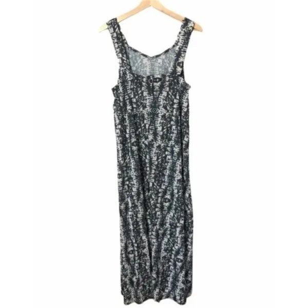 Zara Black & White Printed Trapeze‎ Sleeveless Maxi Dress S - Image 2