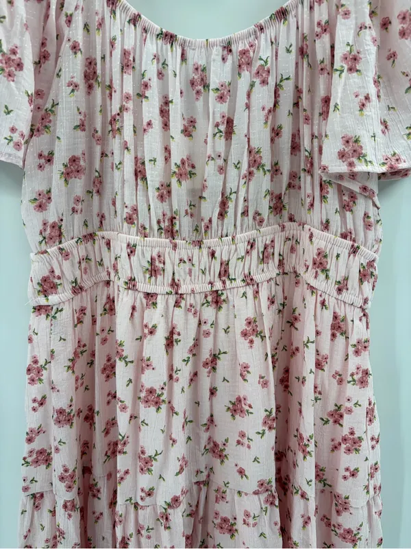 Altar’d State Pink Floral Mini Dress boho Flutter Sleeve Cottagecore large NWT - Image 7