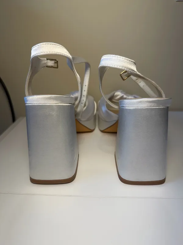 Lulus Satin Heels White - Image 3