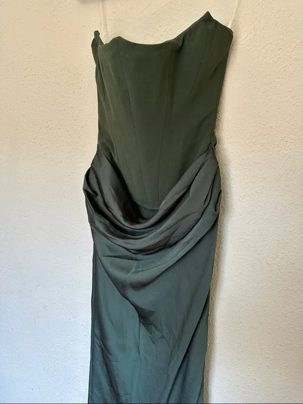 HOUSE OF CB Persephone Olive Green Strapless Corset Maxi/Size S- cup A-C NWOT - Image 7