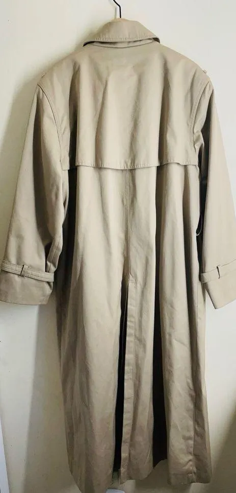 FoxRun by Lucien Padawer Vintage Trench Coat Beige Khaki Long Double Breasted 12 - Image 2