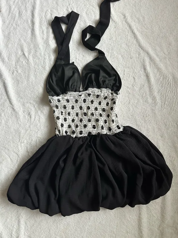 Outcast Clothing ROSLEIGH MINI DRESS BLACK AND WHITE - Image 5