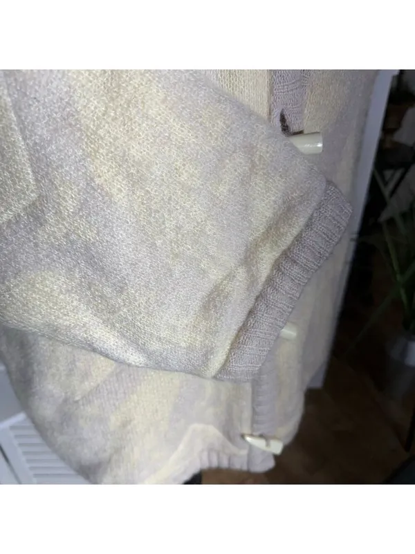 Vintage 90s mohair sweater cream toggle buttons thick warm made in Germany sz XL - Image 9
