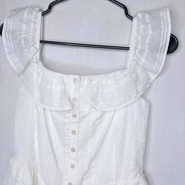 Aerie White Ruffle Sleeve Romper - Image 4