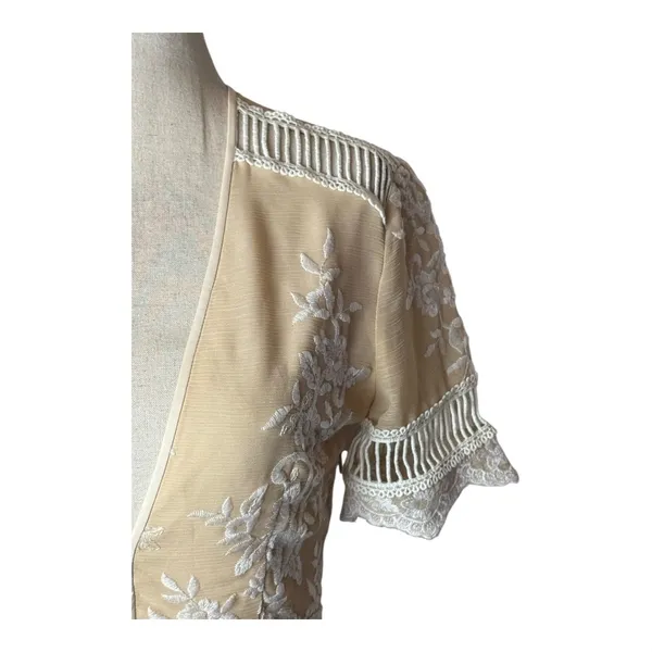 Saylor Dress Women XS Cream Ivory Floral Lace Embroidered Alexa‎ Mini Cocktail - Image 6