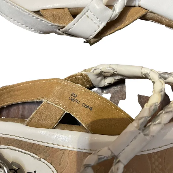 B.O.C. Born Concept Sandals Size 8M White Leather‎ C89701 Thong Strap - Image 5