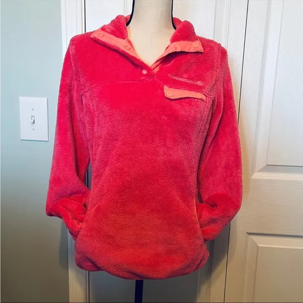 Free Country Womens Size Small‎ Pink Fleece Pullover Jacket Winter Long Sleeve - Image 2