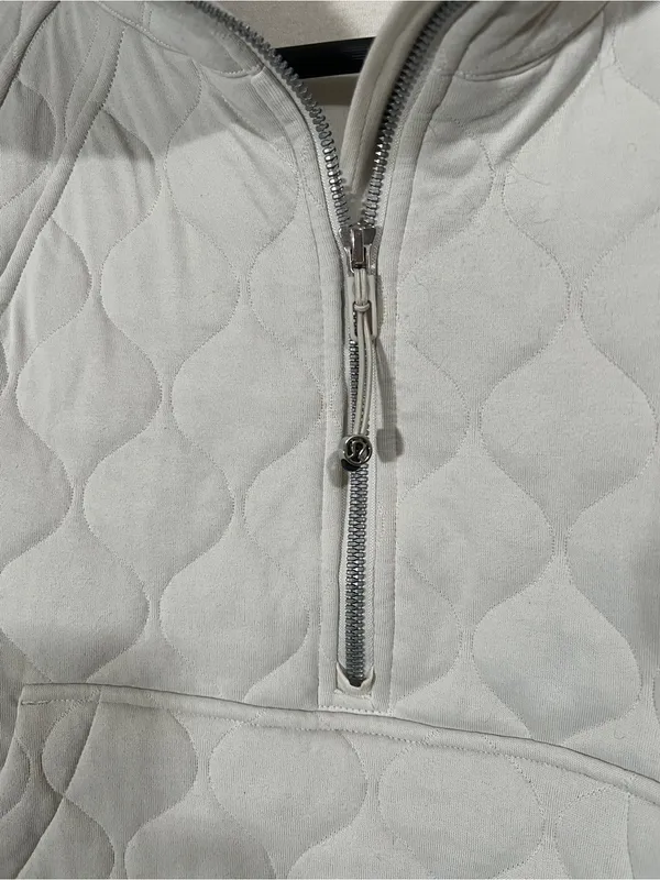 Lululemon Scuba Oversized Quilted Half Zip Size M/L Bone - Image 6