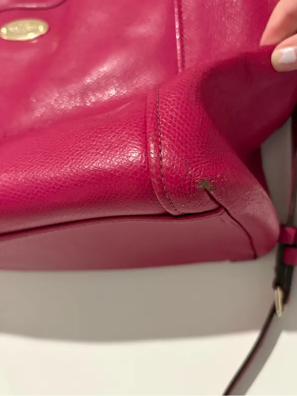 Coach Crossgrain Leather convertible‎ Pocket Tote F34497 Cranberry - Image 9
