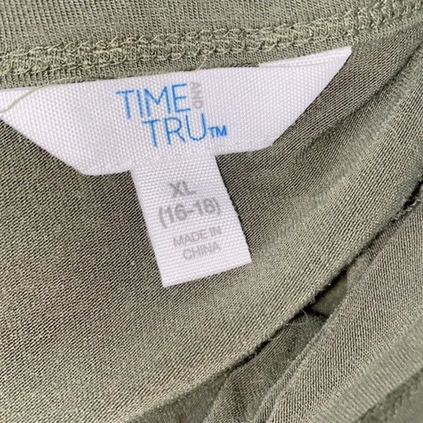 Time and Tru olive green super soft babydoll top size extra large 16-18 - Image 3