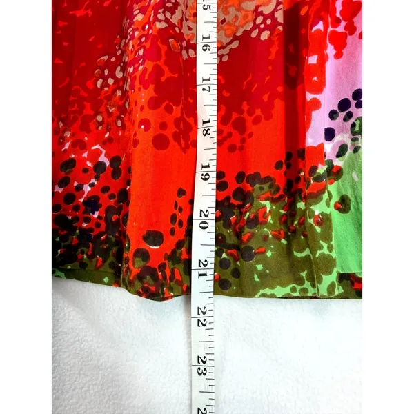 Cordelia Women’s Size 6 Multicolor‎ Abstract Print Pleated Cotton Skirt - Image 8