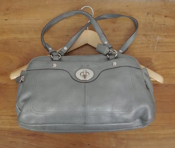 Coach F16529 Penelope Turnlock Silver Leather Satchel - Image 3