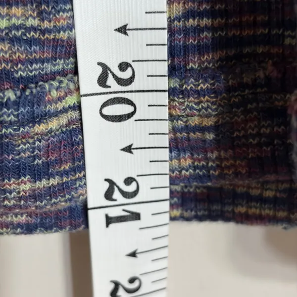 We The Free People Cold Shoulder Ribbed Knit‎ Space Dye Top Blue Purple Small - Image 7