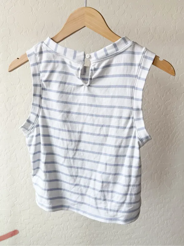 Anthropologie Maeve Striped Graphic Cropped Tank - Image 4