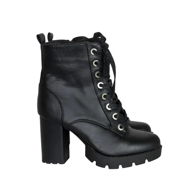 Sincerely Jules Racer Black Lace Up Combat Boots Chunky Heel Ankle Booties 6.5 - Image 2