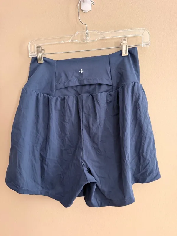 Halara L Long Womens High-Waisted Navy Blue Athletic Shorts L - Image 2