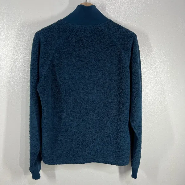 KAVU Fleece Pullover Quarter Zip Sherpa Jacket Outdoor Cozy Blue Large Travel‎ - Image 7