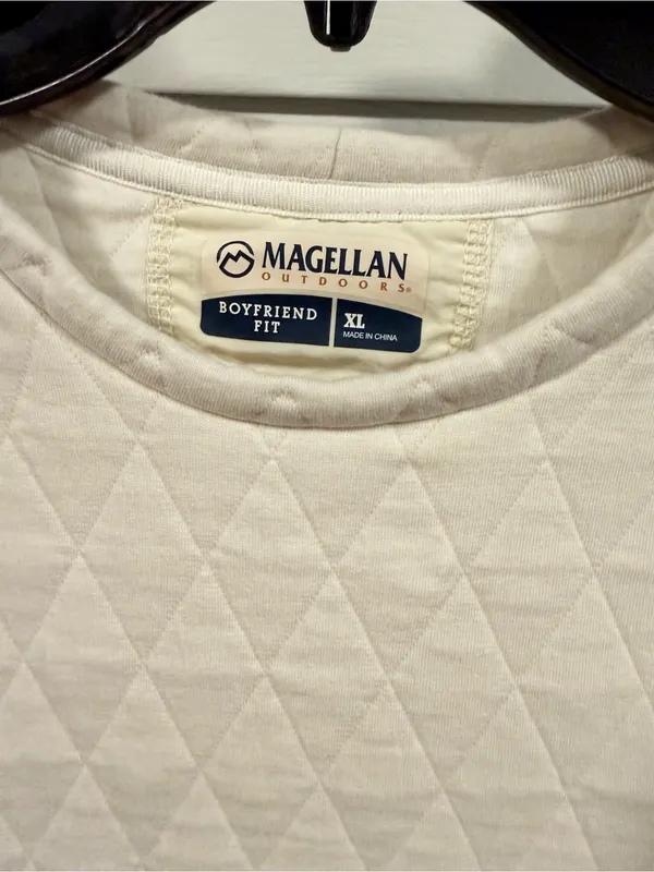 Magellan Outdoors Quilted Crewneck Pullover - Cream - Image 2