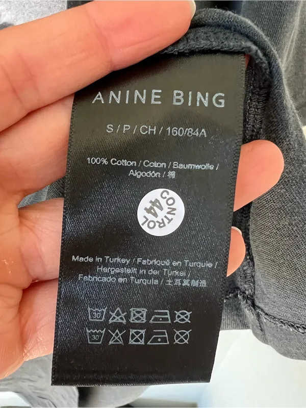 Anine Bing Ashton Spirit Of Concert Tee in Washed Black NWOT - Image 7