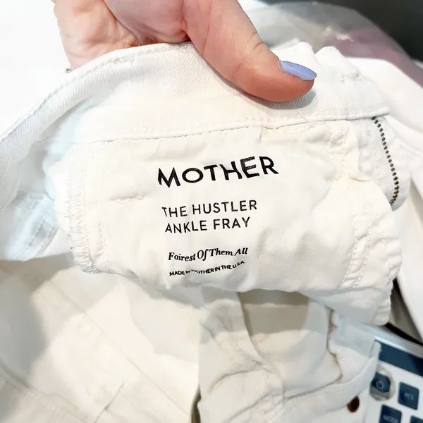 Mother The Hustler High Waisted Ankle Fray Jeans Fairest Of Them All White 24 - Image 5