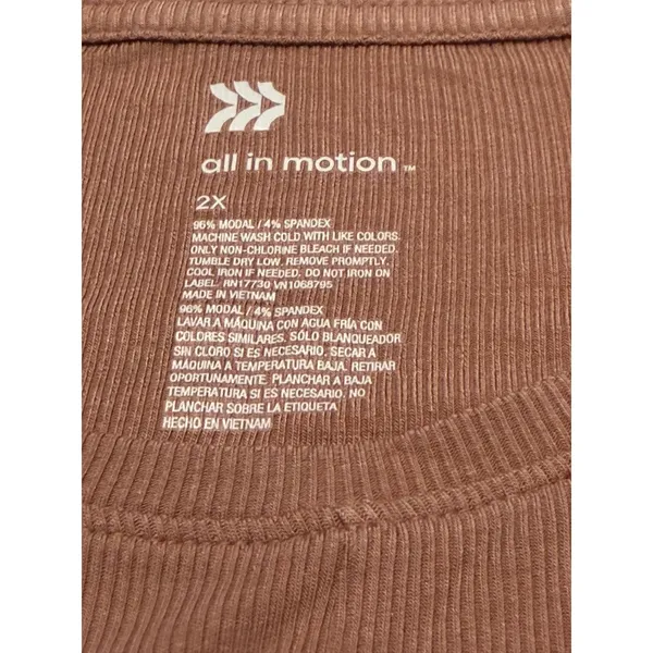 All In‎ Motion Mauve Ribbed Twist Front Long Sleeve Activewear Top 2X New - Image 2
