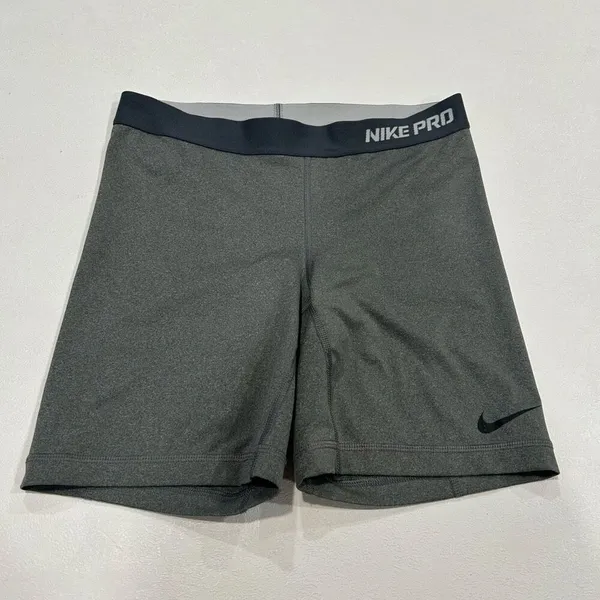 Nike Pro Compression Shorts Medium Gray Dri-FIT Athletic Biker - Image 2