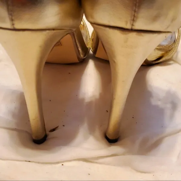White House Black Market Gold High Heels - Image 8