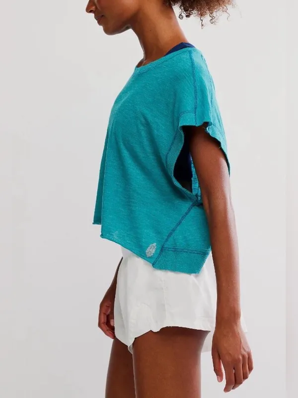 Free people teal My Time open back Tee large - Image 2