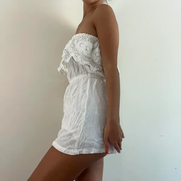 Ecote White Strapless Romper Medium - Image 2