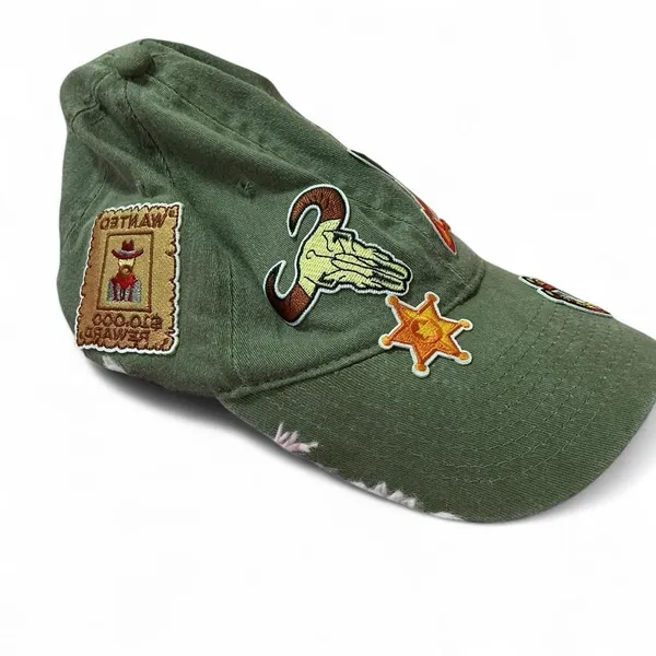 Cowboy‎ Hat Olive Otto Flex Western Embroidered Skull Horseshoe Sheriff Star - Image 6