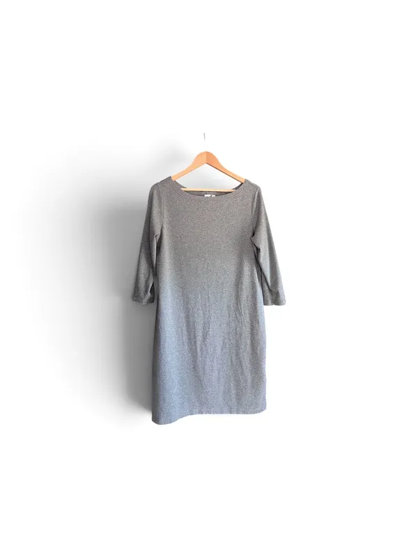 GAP Gray 3/4 Sleeve Knit Dress Size XL - Image 3