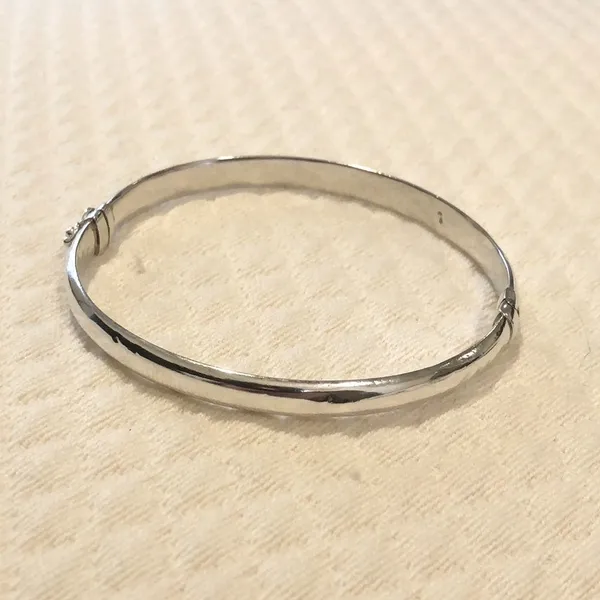 Sterling Silver Spring Closure Locking Clasp Closure Bangle Bracelet Silver - Image 7