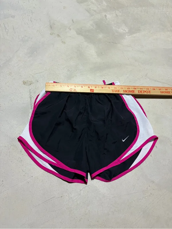 Nike Black Athletic Shorts with Pink Trim and White Panels XS - Image 3
