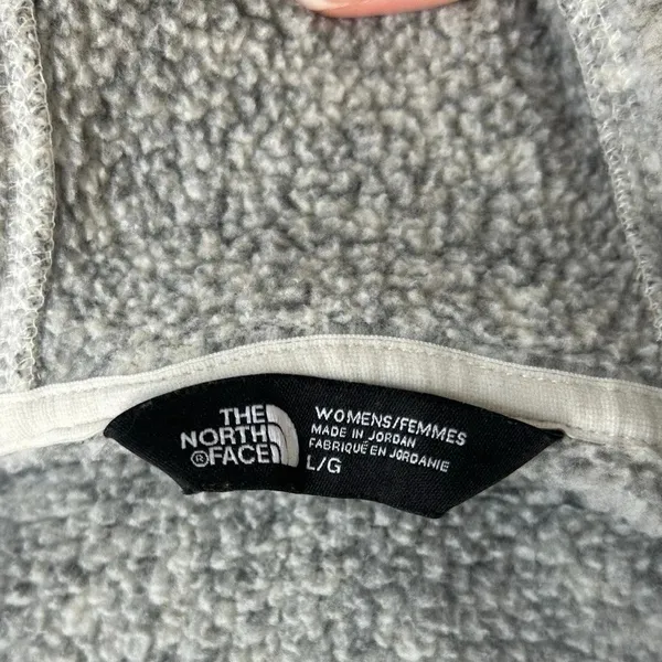 The North Face Crescent Hoodie Pullover Knit Sweatshirt Toggle Gray Womens Large - Image 10