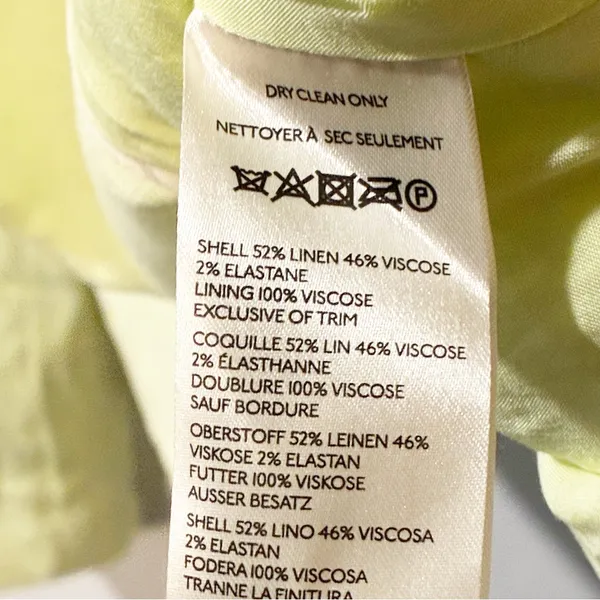 Anthropologie Maeve‎ Light Green Linen Slim Blazer Size XL NEW - Image 5