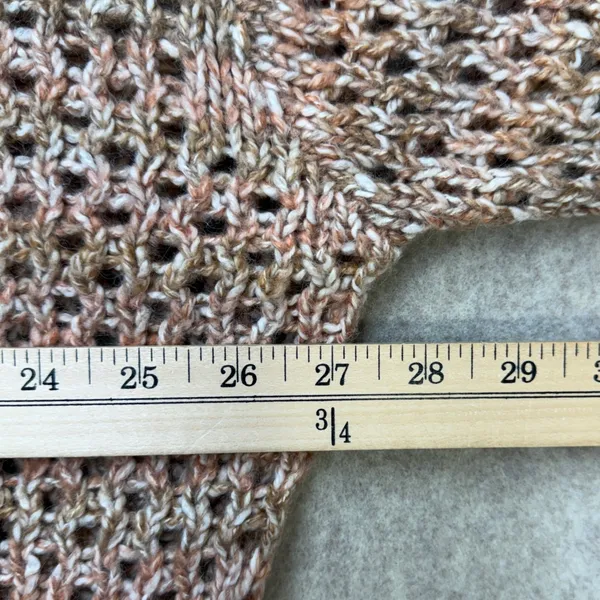 Madewell Sweater Women Large Peach Brown Open Knit Crochet Pullover Boho Coastal - Image 4