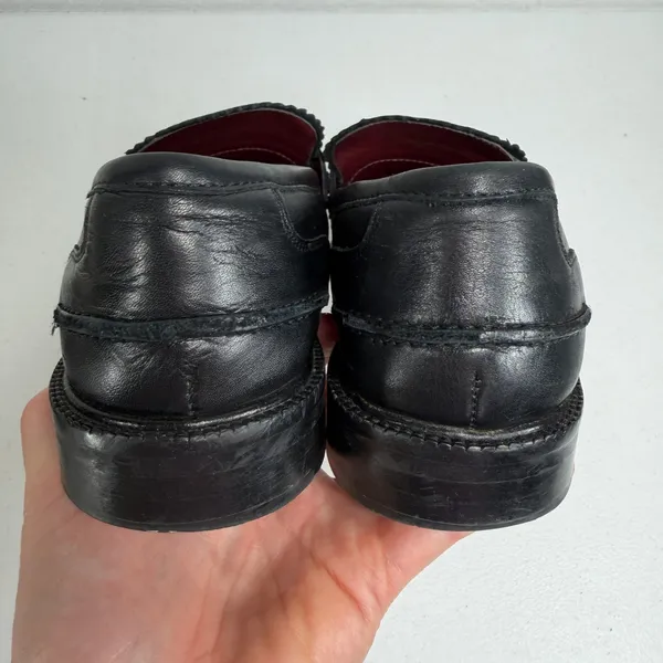 Ted Baker 39 US 8 Drayan Loafer Magnolia Accent Black Leather Gold Bit Shoes - Image 9