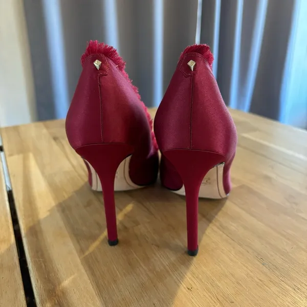 Sam Edelman Halan Red Satin Heels 7 - Image 3