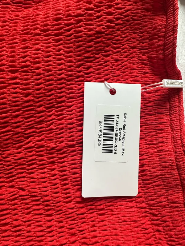 Beginning Boutique Red Strapless Maxi Dress - Image 4