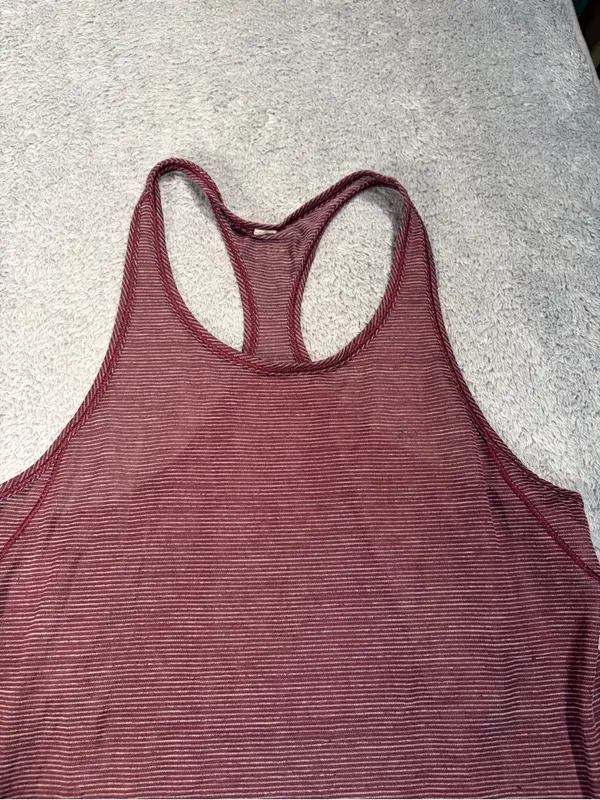 Lululemon Racerback Tank Top Burgundy Stripe - Image 5