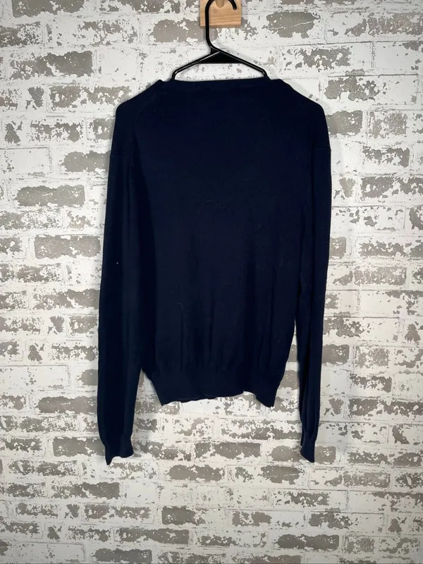 Polo by Ralph Lauren | mens vneck pima cotton blue sweater - Image 7