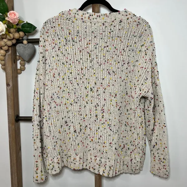Seven 7 Chunky‎ Popcorn Confetti Rainbow Color Long Sleeve Sweater Size Small - Image 5