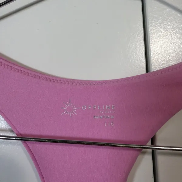 OFFLINE by Aerie Real Me Romper Womens L Pink Racerback Activewear Dress Short - Image 4