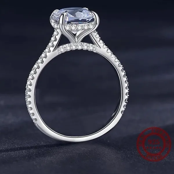 Sterling Silver SIZE 5 925 Luxury Sparkling Clear CZ Wedding Ring - Image 3