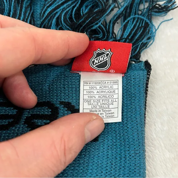 San Jose Sharks NHL Hockey Reebok Team Logo Acrylic Winter Scarf Scarve Unisex - Image 5