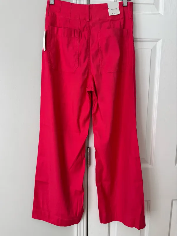 Anthropologie Maeve The Colette Wide-Leg Cropped Linen Pants, Size 27 - Image 10